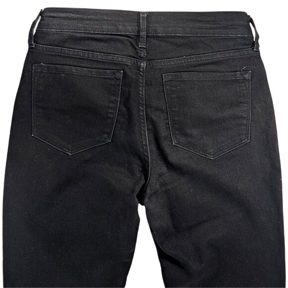 Old Navy Women's 2 Reg Black Mid Rise Flare Distressed Hem Stretch Jeans - Picture 6 of 8